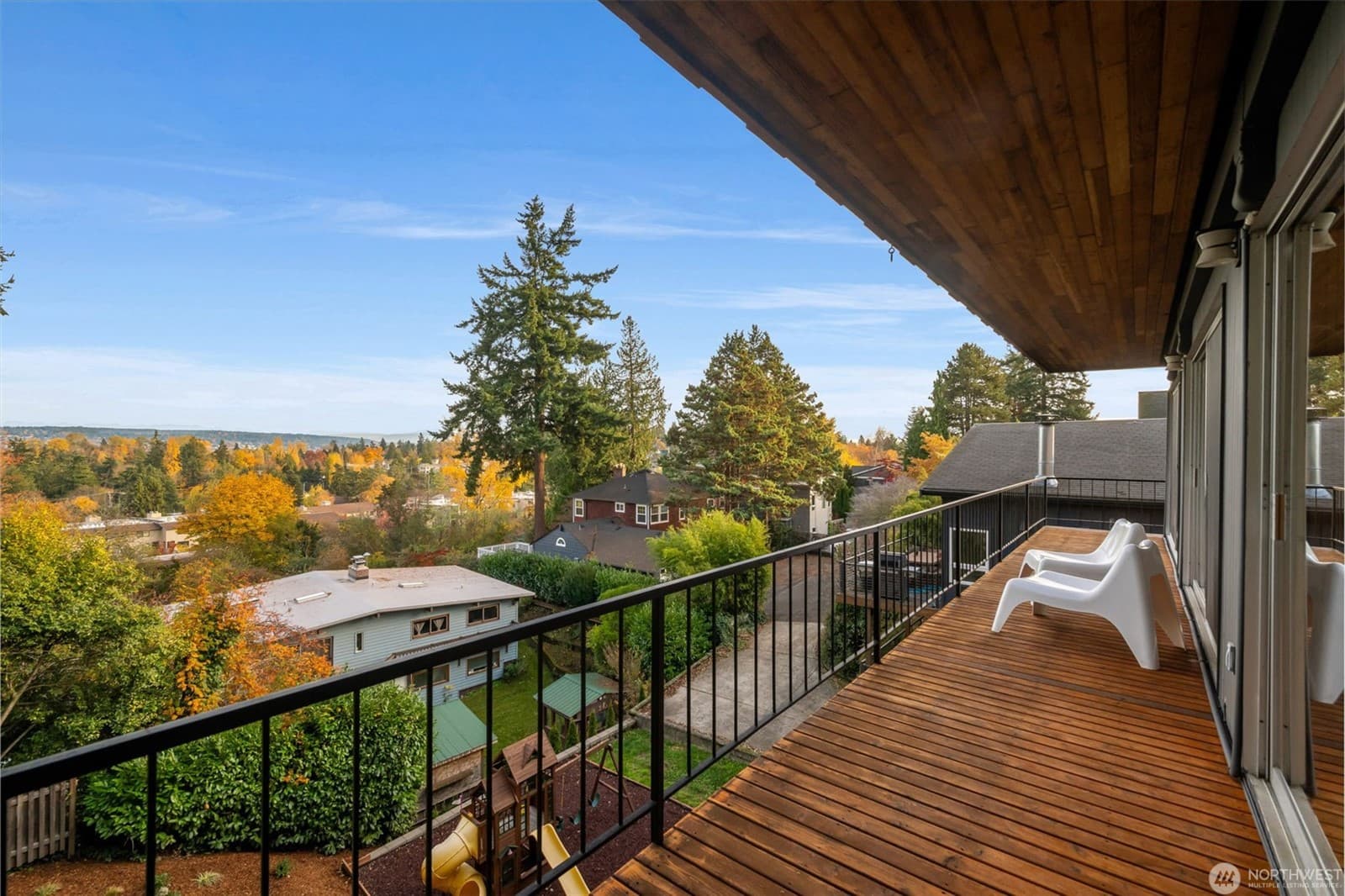 The view from the deck across the neighborhood